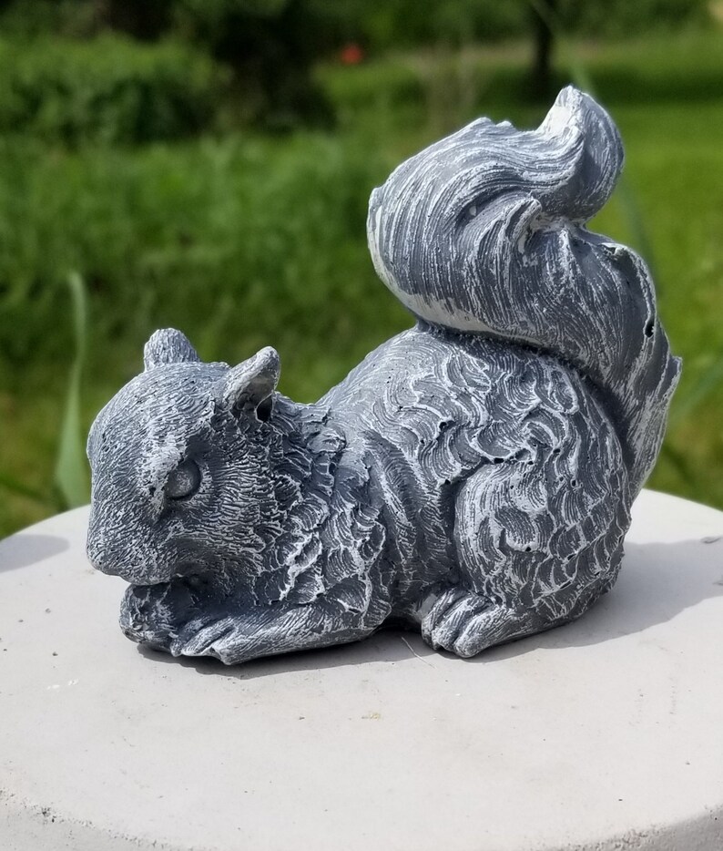 2 Concrete squirrel statues cement squirrel squirrel garden Etsy