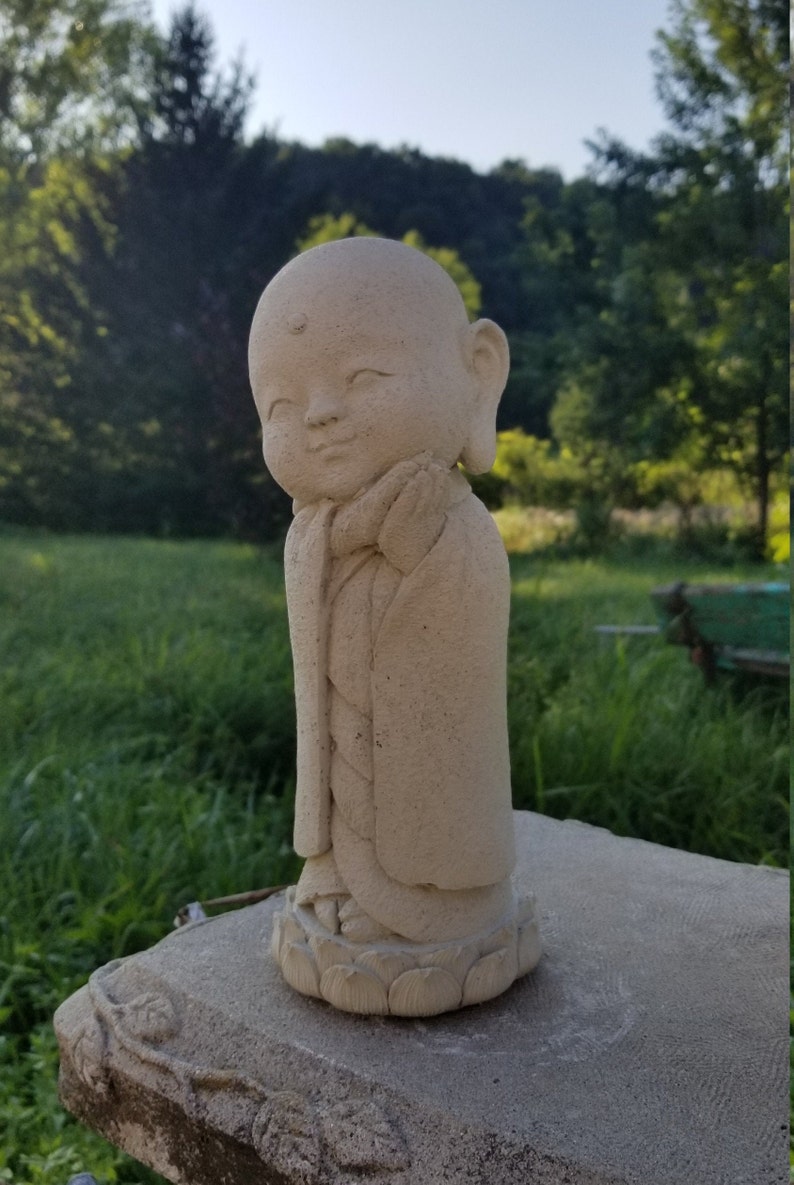 9 inch tall Jizo statue Japanese mythology garden statues Etsy
