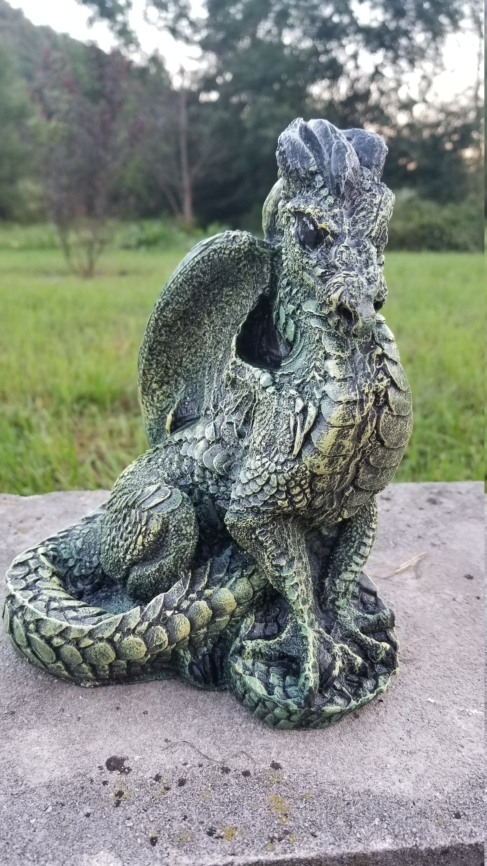Concrete dragon statue dragon garden statue dragon yard Etsy