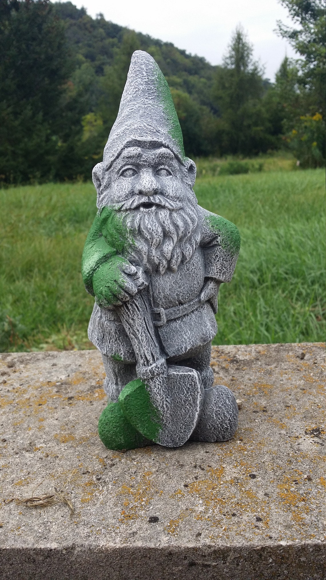 Solid concrete garden gnome gnome statue gnome yard statue Etsy