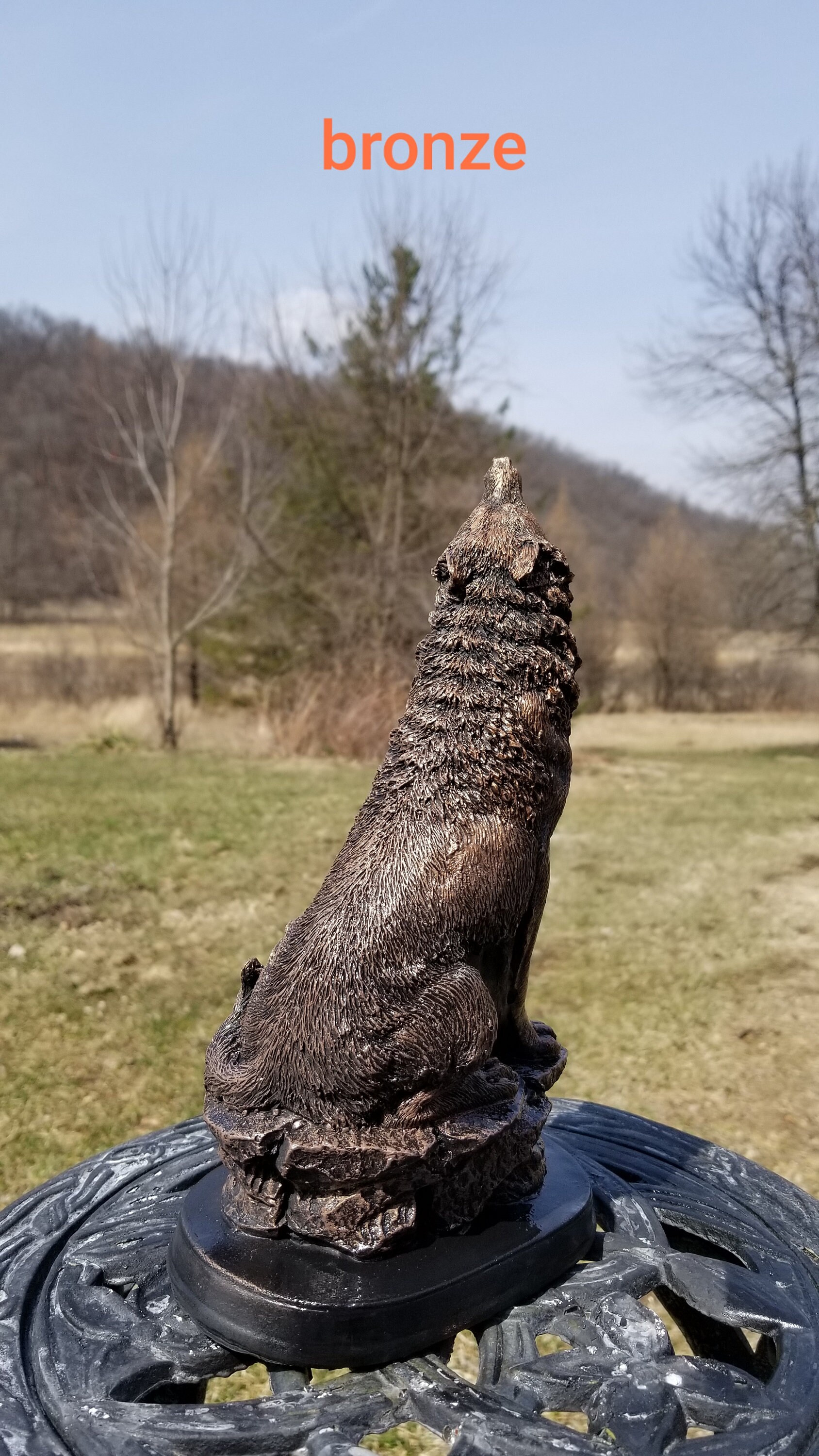 10 alto de hormigón macizo adornos de patio de lobo | Etsy
