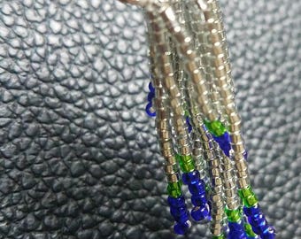 Beaded hairpin: Seahawks colors