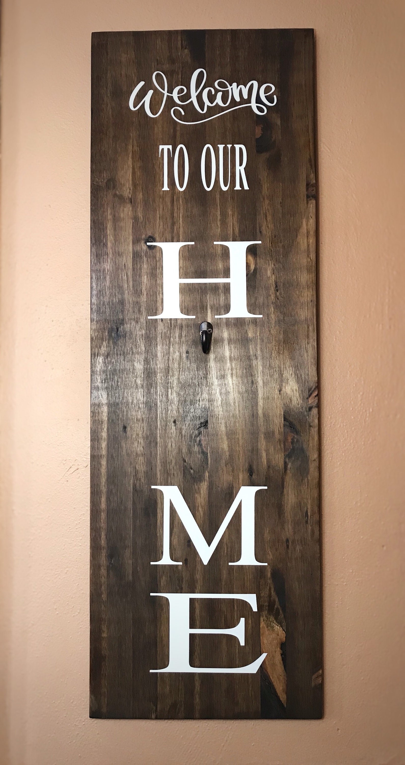 Welcome to Our Home Sign, Home Sign With Wreath, Entryway Welcome Home ...