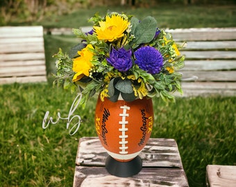 Football Bouquet, Flower Arrangement, Sola Wood Flower, Football Gift, Coach Gift