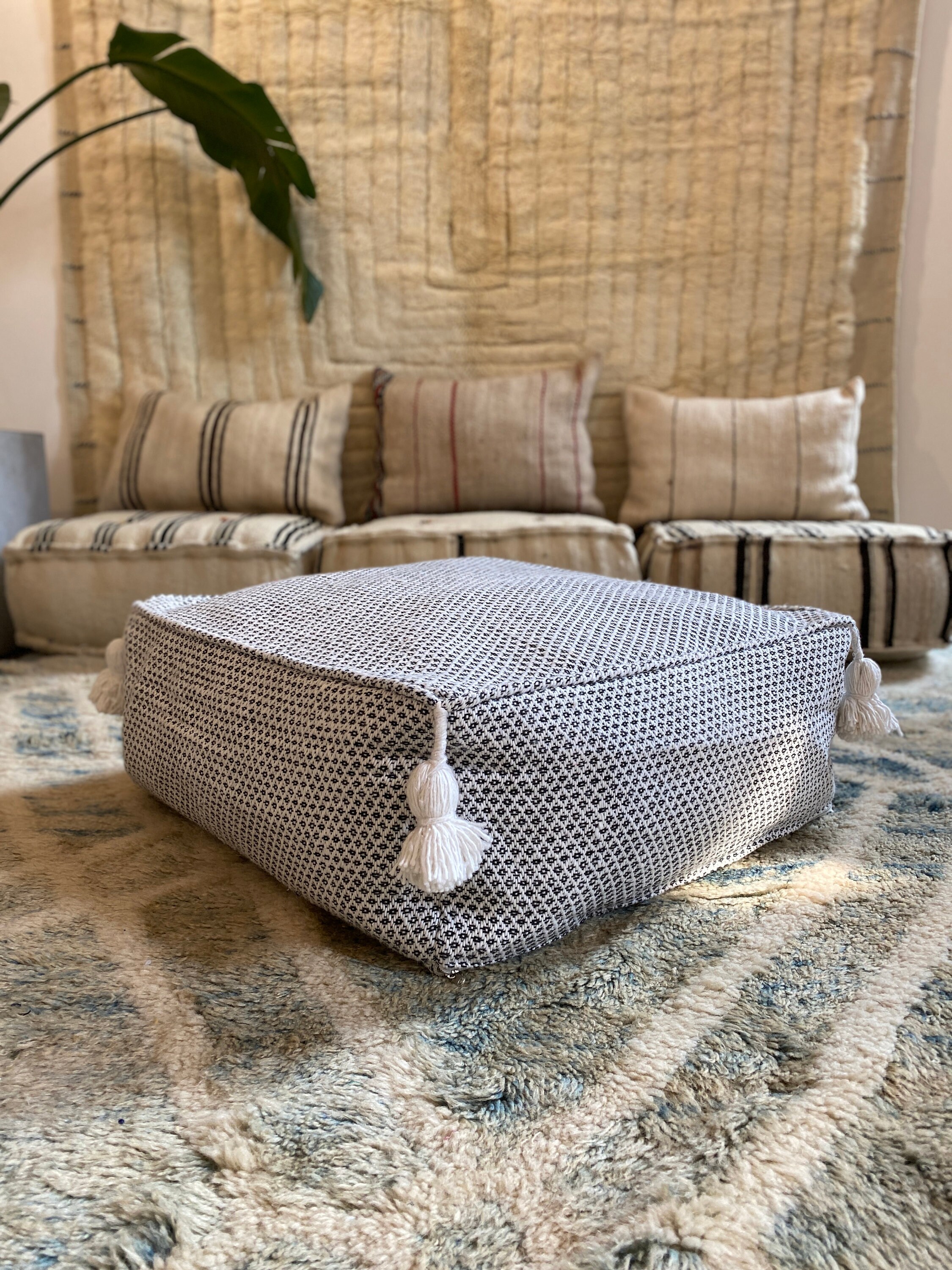 Pouf Nordic Design Bodenbestuhlung Quadratische Ottoman | Etsy