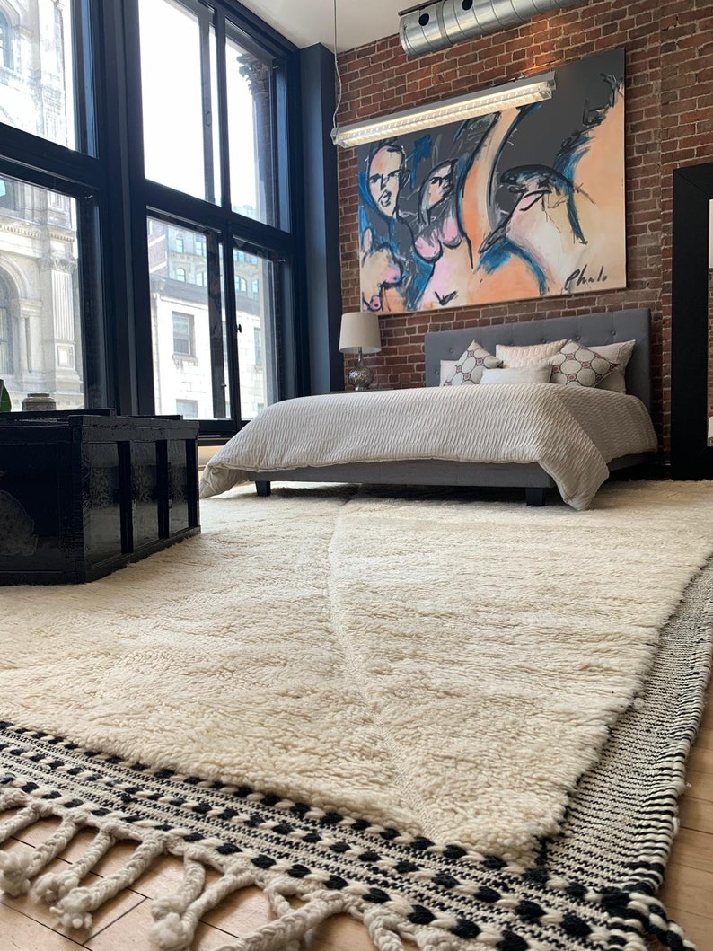 Made to Order Authentic Large Cream Rug Beni Ourain Rug Etsy