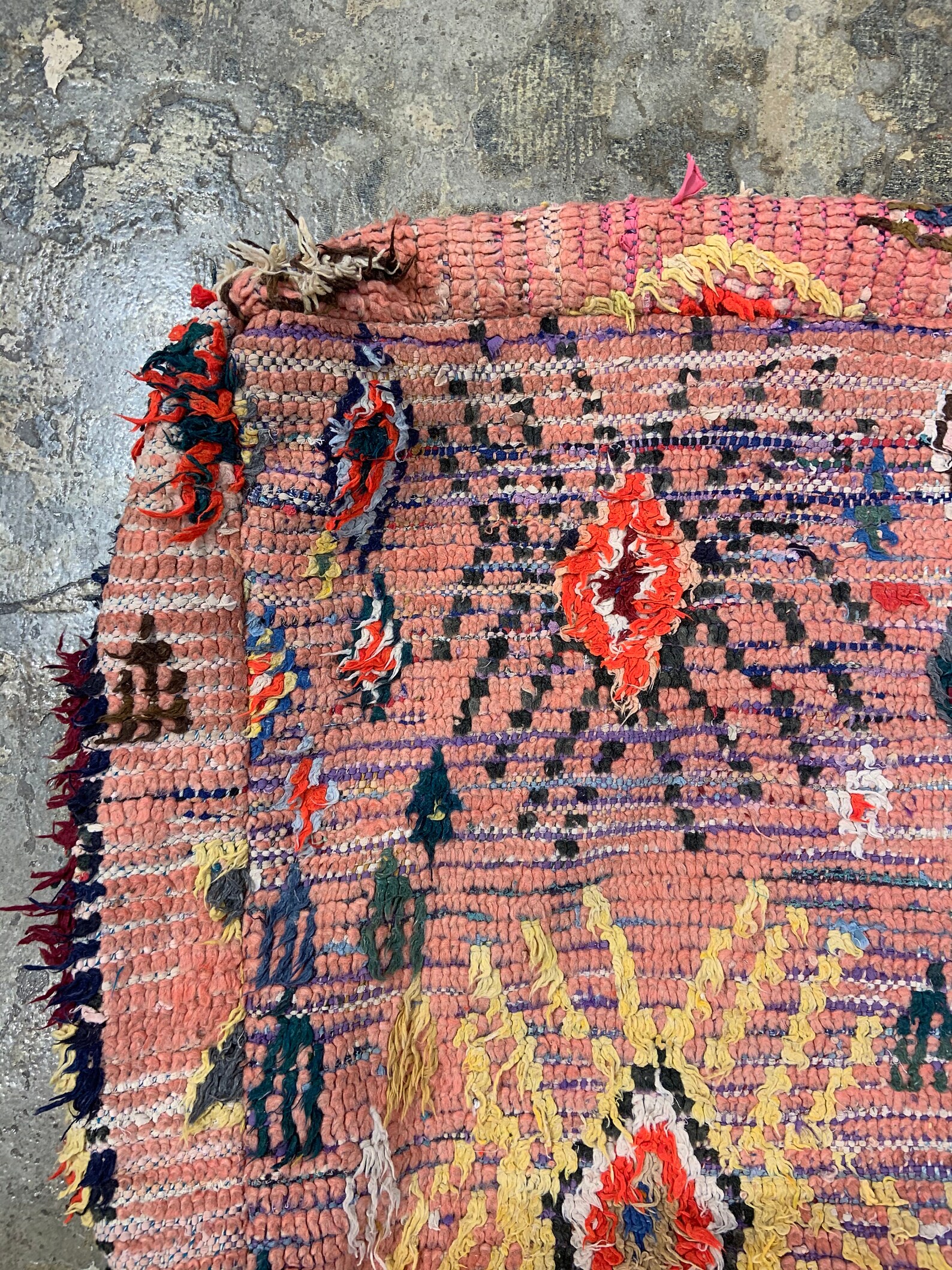 Puf marroquí almohada de piso vintage puf Boucherouite | Etsy