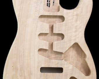 Stratocaster guitar body in marbled poplar