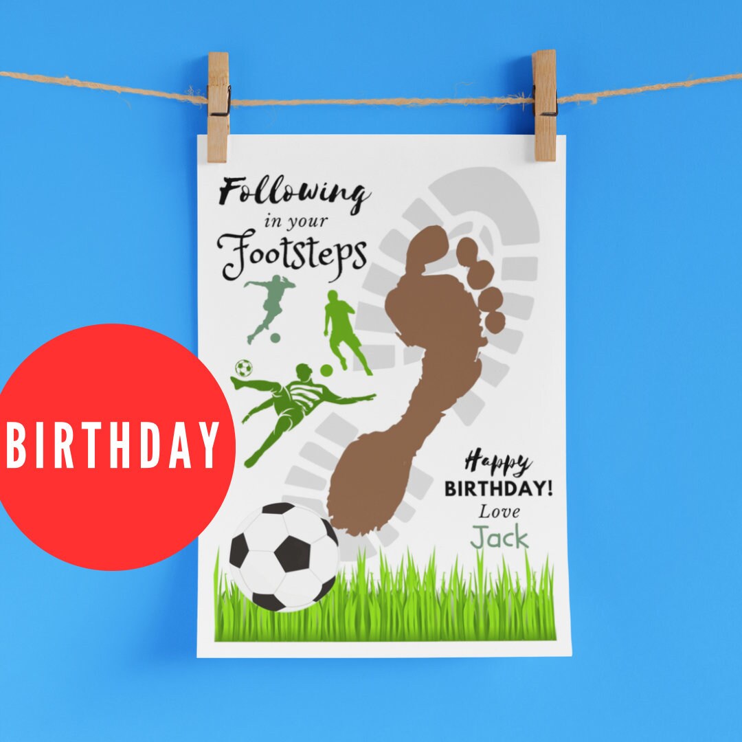 Happy Birthday Footprint Template Following in Your Etsy