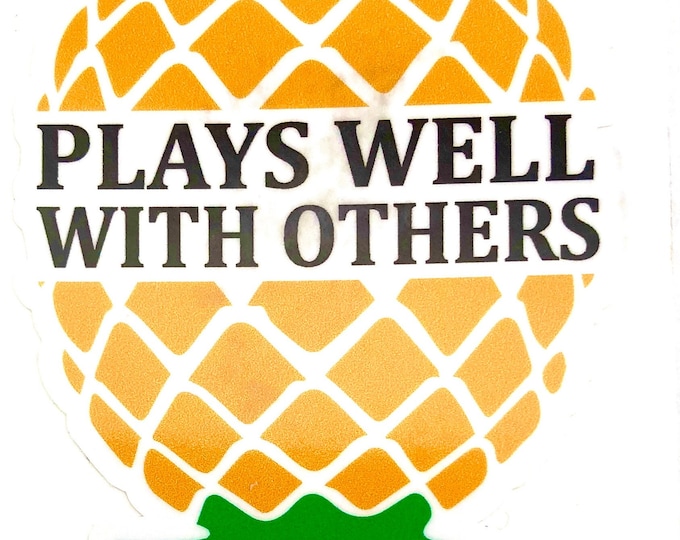 Swinger Lifestyle Upside Down Pineapple “Plays Well With Others” Sticker [Set of 2]