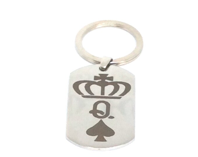 Queen of Spades Keychain