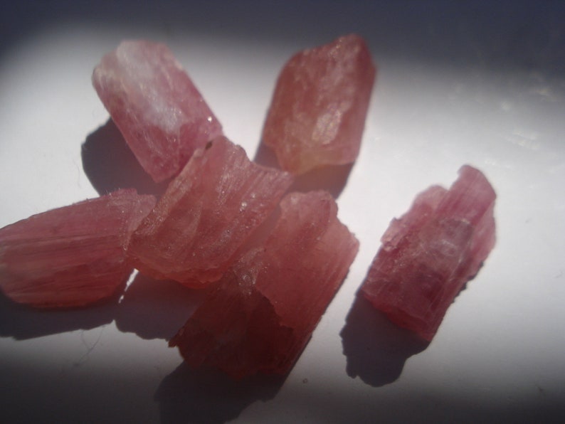 26 Ct Natural Gemstones Lot GR216 6 Genuine Raw Pink Tourmalines Rough Raw Pink Tourmalines