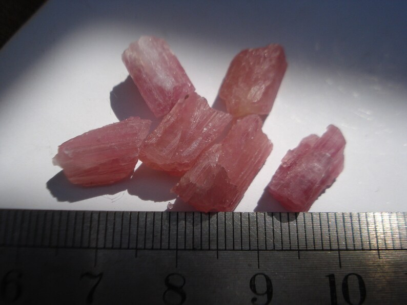 26 Ct Natural Gemstones Lot GR216 6 Genuine Raw Pink Tourmalines Rough Raw Pink Tourmalines