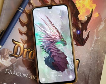 Green ghostly dragon animated phone screen wallpaper lock screen seamless loop video