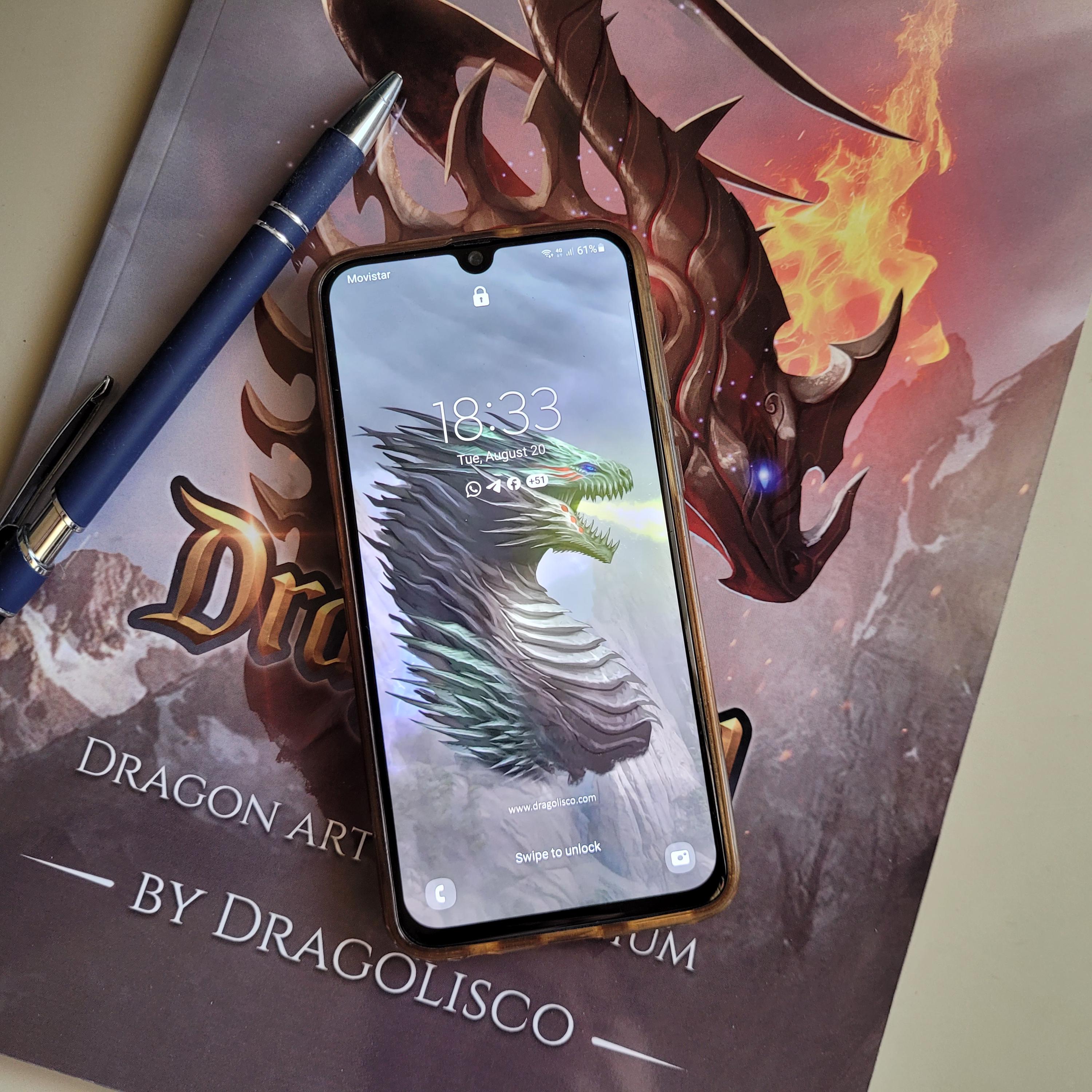 Green spiky dragon breathing green fire animated phone screen wallpaper lock screen seamless loop video