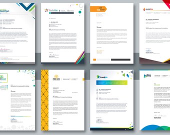 Letterhead Template Bundle | 13 Letterhead, MS Word, Photoshop PSD, Illustrator EPS format | Instant Download
