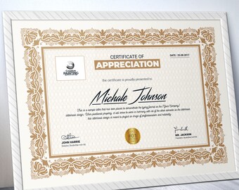 certificate template etsy