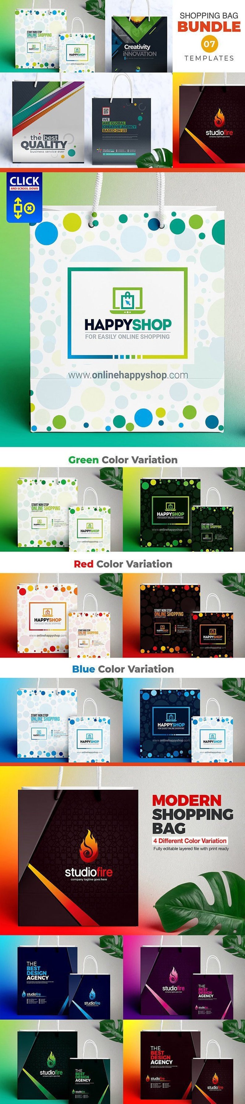 7 Templates Included Shopping Bag Template Bundle