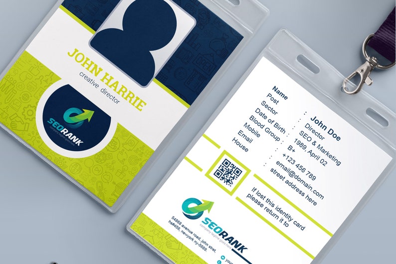 Company / Employee ID Badge Plastic PVC Custom Photo ID | Etsy