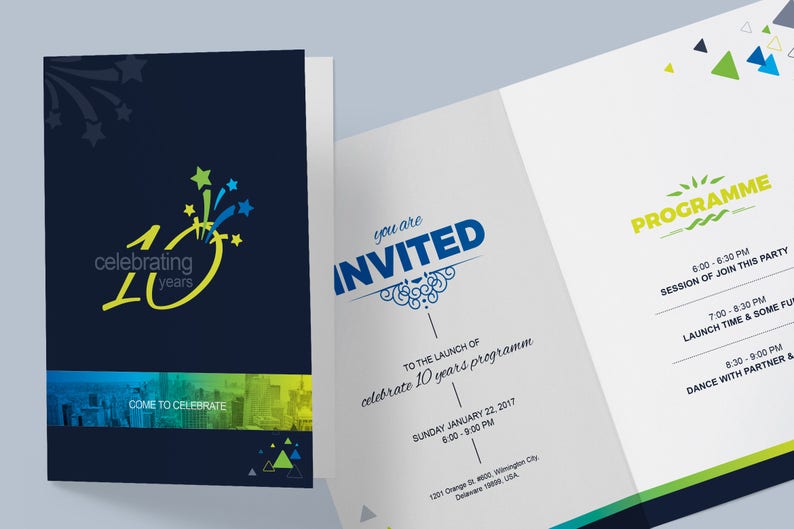 Corporate Invitation Card Design Template Instant Download Etsy