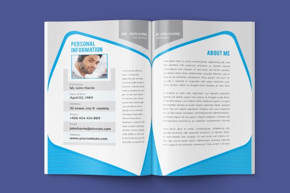 resume booklet template modern resume template cv template cover letter teacher resume instant download digital file vol 02 resume booklet