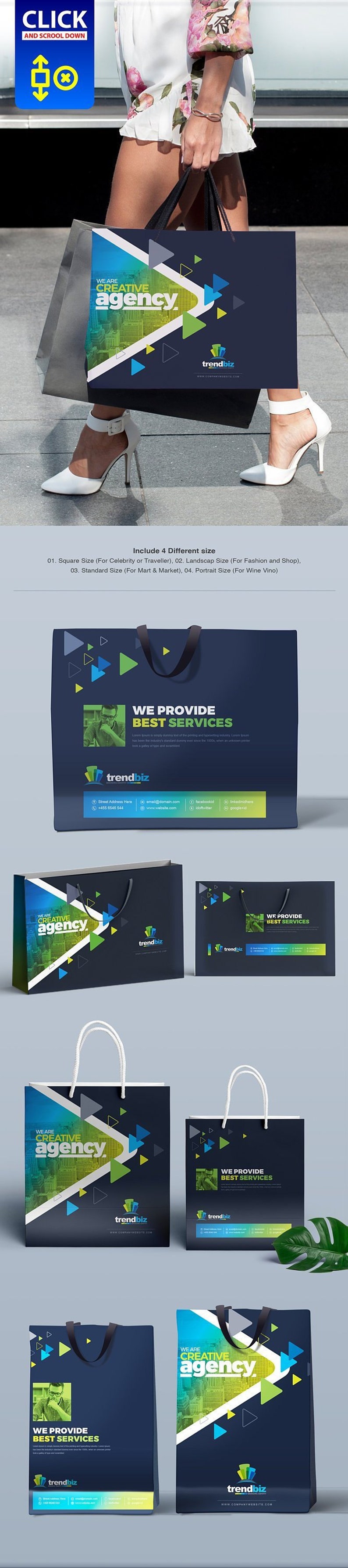 7 Templates Included Shopping Bag Template Bundle