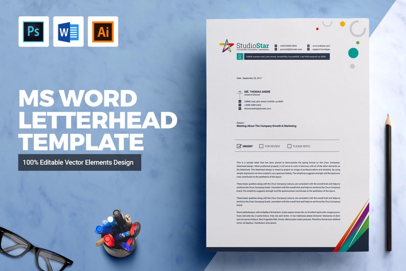 company letterhead template ms word psd eps letterhead peronalized letterhead minimalist elegant template instant download company letterhead template word download