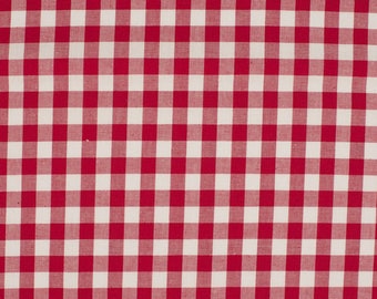 Gingham Red 5mm 100% cotton
