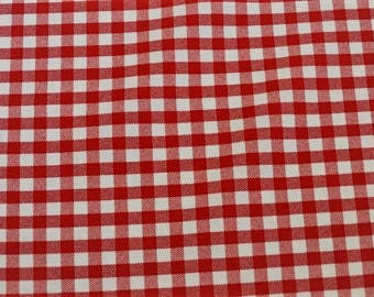 Gingham Red 5mm 100% polyester
