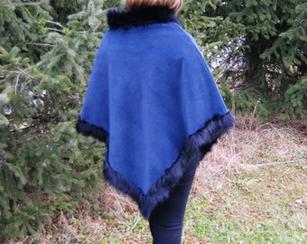 Poncho * Women Poncho * Elegant * Velvet * Fur * Faux fur * Winter * Spring