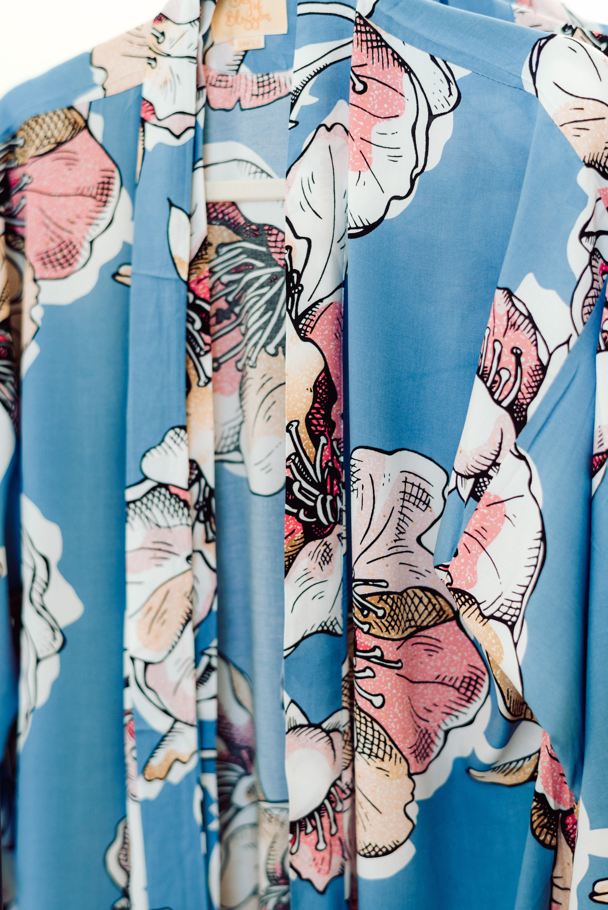 Blue Floral FLOWER GIRL ROBE | Kid's Robes for Ages 2-14 - Etsy