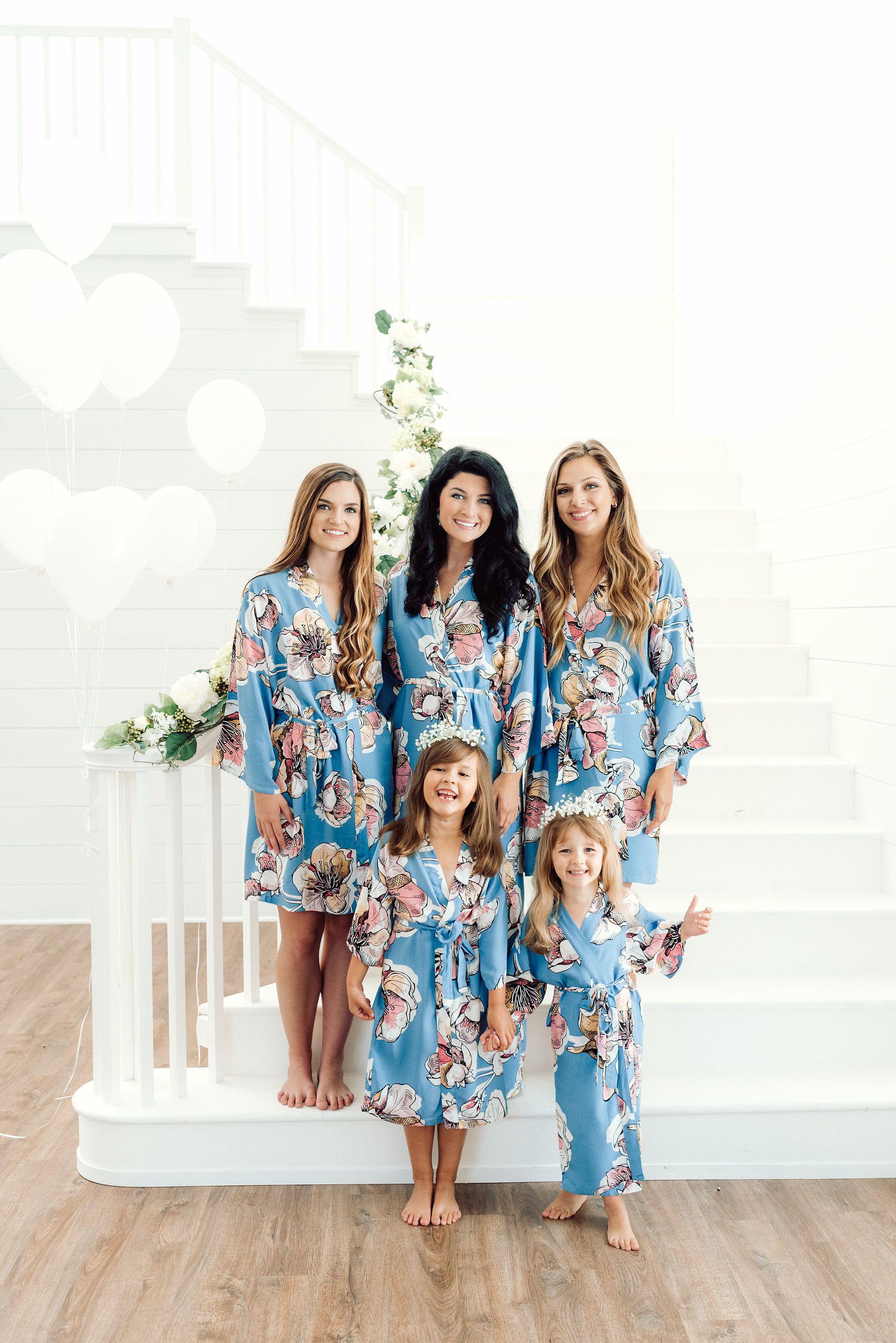 Dusty Blue Bridesmaid Robes Blue Floral Kimono Robe Etsy