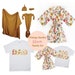 Bloom Family  Matching Outfits | Floral Vintage Maternity Robe and Matching DAD T-Shirt, Baby Swaddle, Gown, Big BRO  and Big SIS T-shirts 