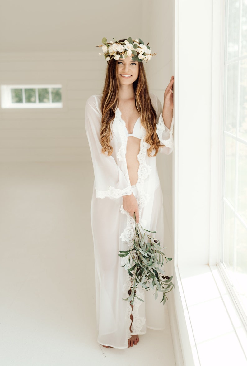 long flowy sheer robe