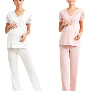 Breastfeeding Maternity Pajamas Sets Cotton Pregnacy Women