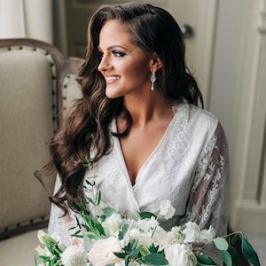 White LACE Robe | Bridal Lace Robe | Bridesmaid LACE Robe | Premium Quality Lace Robe 3201