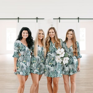 Bridesmaid Romper // Tropical Romper // Bridesmaid Gift // Bridal Romper // Monstera Leaf Romper // Hawaiian Wedding // Destination Romper image 3