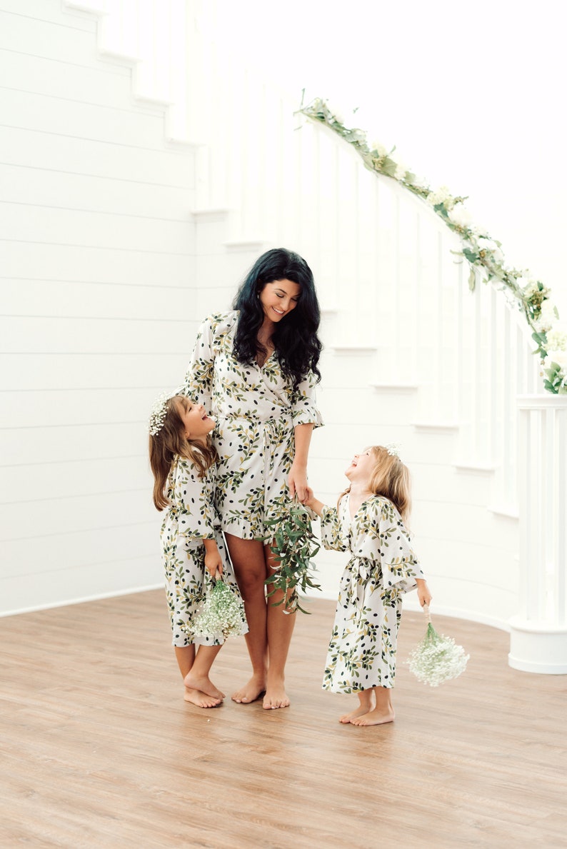 Olive Green Baby Hat and Olive Branch Mommy Robe and Swaddle Etsy