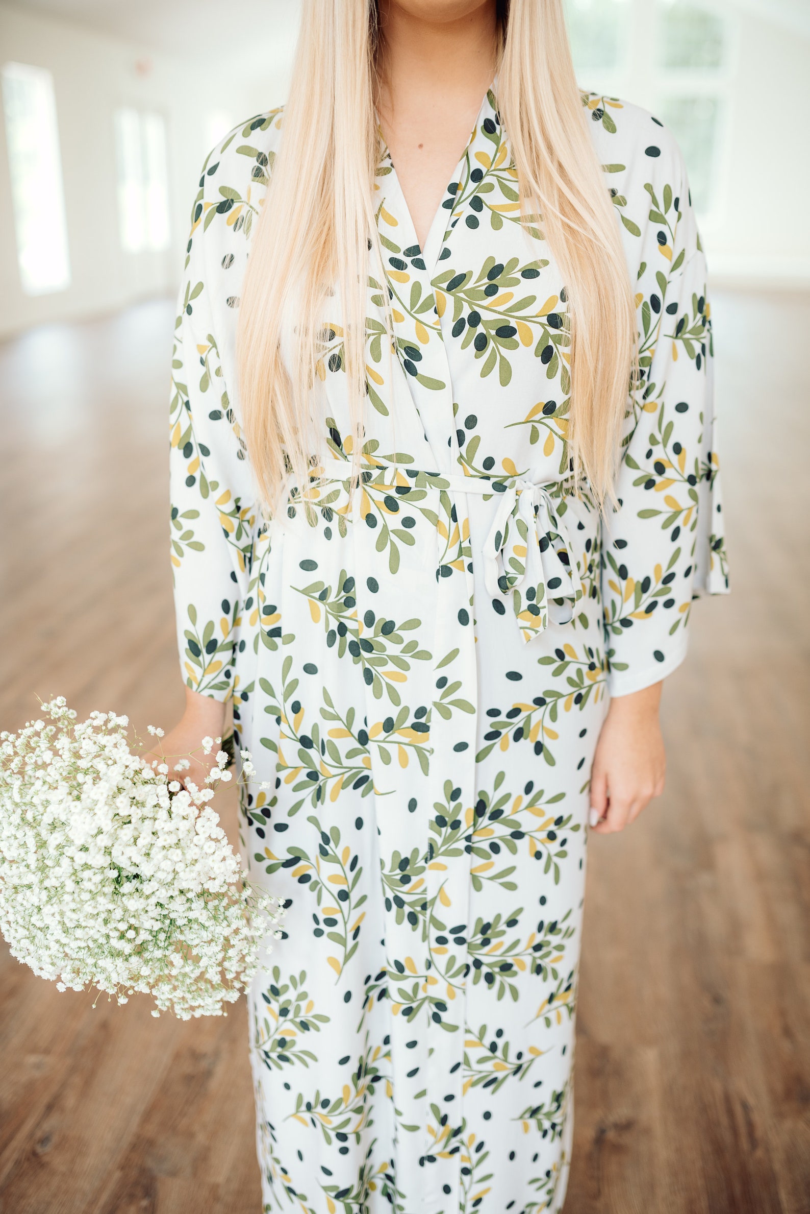 OLIVE LEAF ROBES Bridesmaid Olive Robes Elegant Wedding Etsy