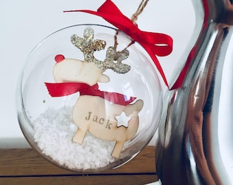 Personalised Bauble | My Little Rustic Reindeer | Personalised Christmas Ornament | First Christmas