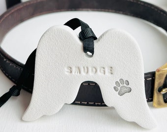 Muddy Paw Clay Angel Wings, Dog Cat Memorial, Christmas Hanging, home decor