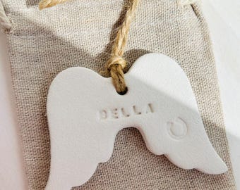 Personalized Horse Memorial Ornament: Angel Wings Remembrance