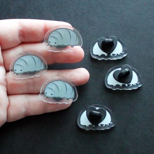 Rollie Pollie Isopod 1 inch Acrylic Pin