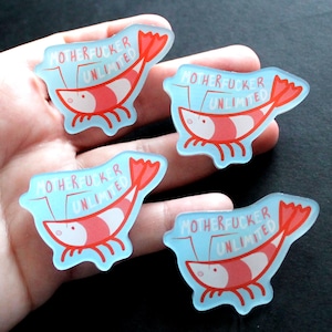 MF Unlimited Shrimp 4cm Acrylic Pin