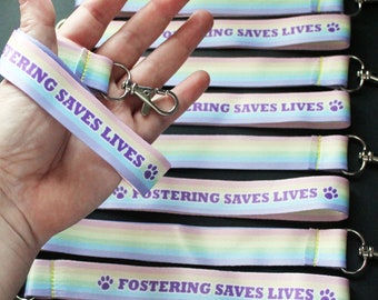Pet Foster Pastel Rainbow Wrist Lanyard