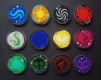 Godtier Aspect Acrylic Pins (4cm)