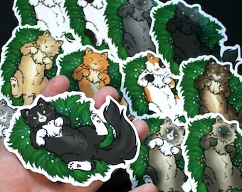 3 inch Long Hair Cat Stickers