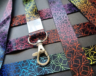 Rainbow Dice Lanyard