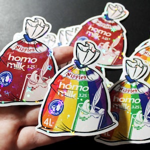 3 inch Homo Milk Waterproof Holographic Stickers