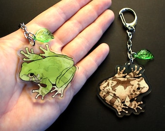 Double Sided 2inch Grey Treefrog charm